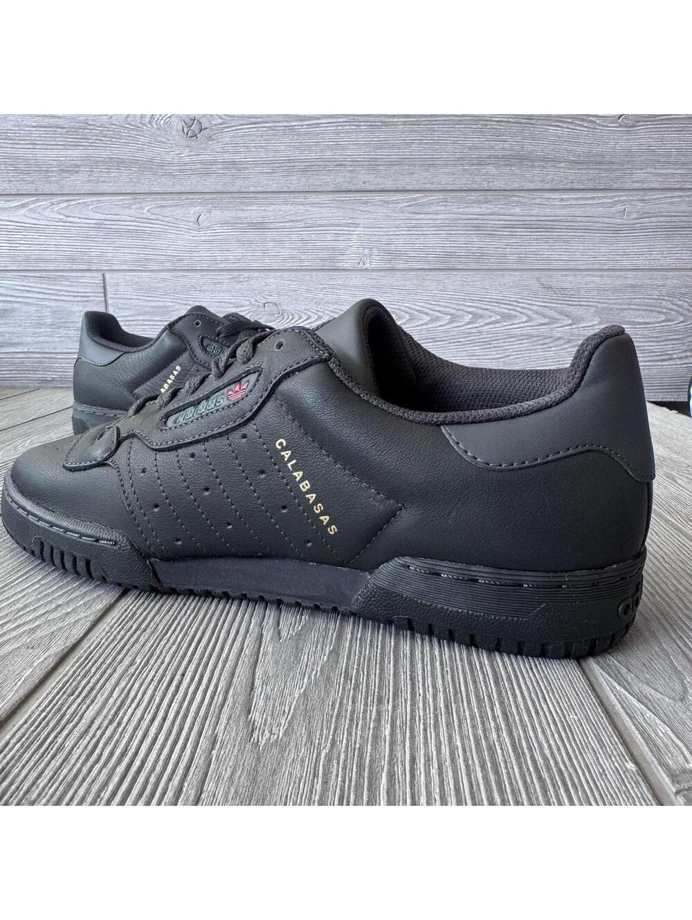 adidas Yeezy Powerphase Calabasas Core Black CG6420 Leather Men's 9.5 43 Shoes - Picture 3 of 12